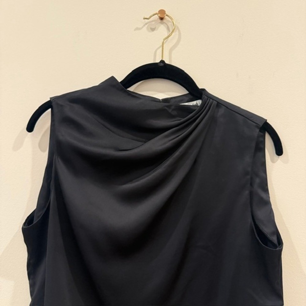 Abercrombie & Fitch Satin High-Neck Draped Cowl Top Whimsigoth Blouse | Size S - Picture 5 of 7
